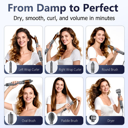 Hittra multi-styler hair dryer brush tool with the automated curling barrel attachment fixed.