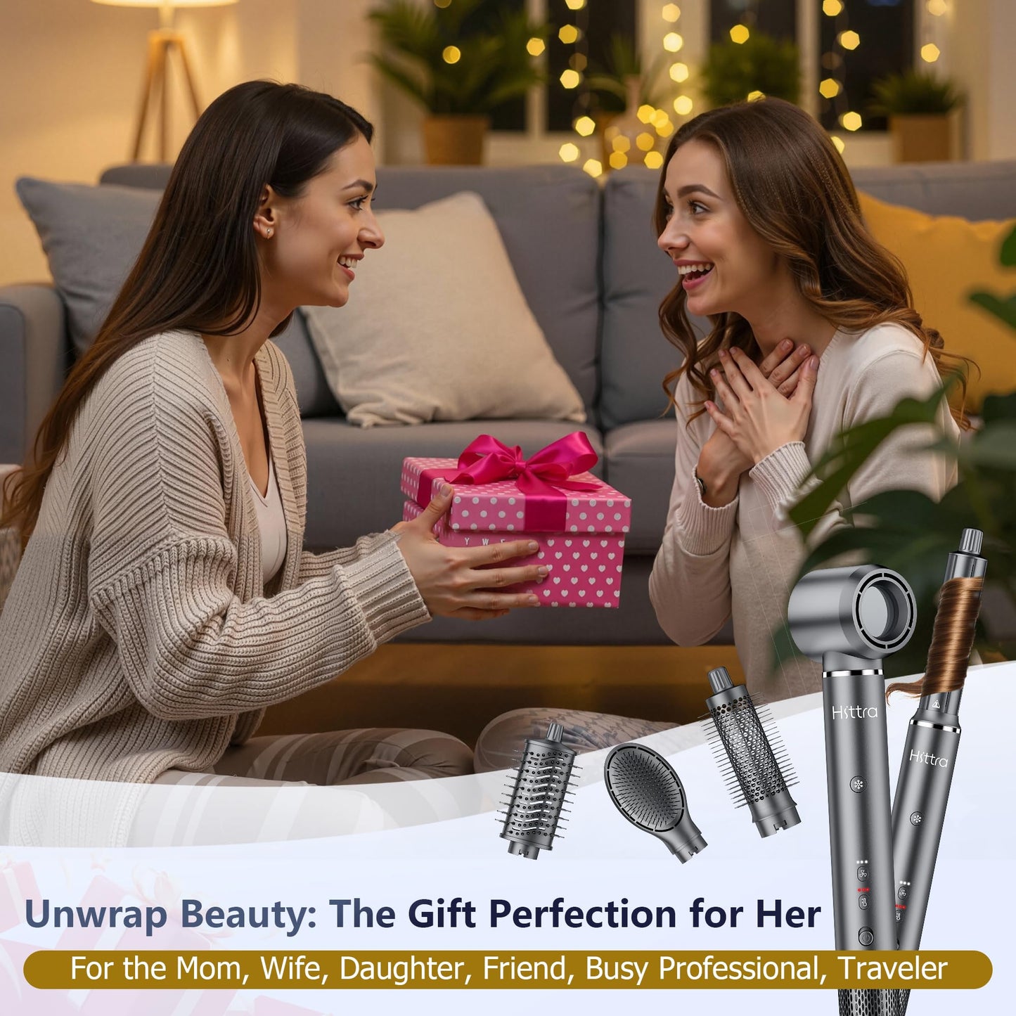 Hittra 6-in-1 styling tool premium retail packaging designed perfectly for gifting.