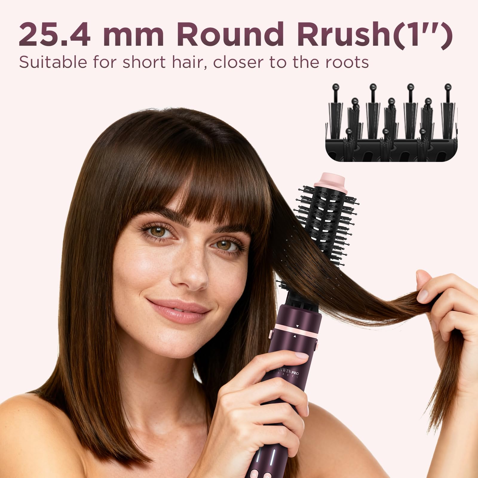 The air hair straightener attachment demonstrating the specialized airflow vents for sleek hair styling.
