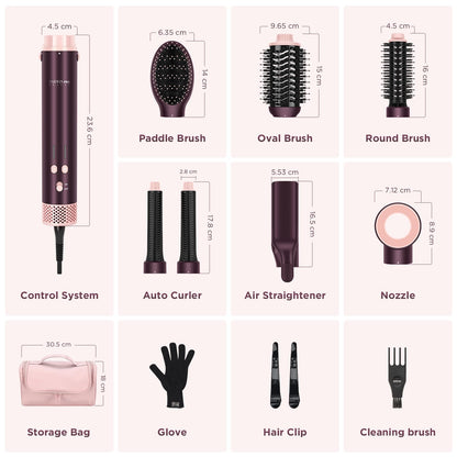 Full packaging box of the USA imported high-speed multi-functional hair styling system.