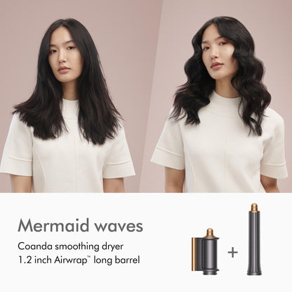 Coanda smoothing dryer attachment showcasing the dual functionality for drying and hiding flyaways.