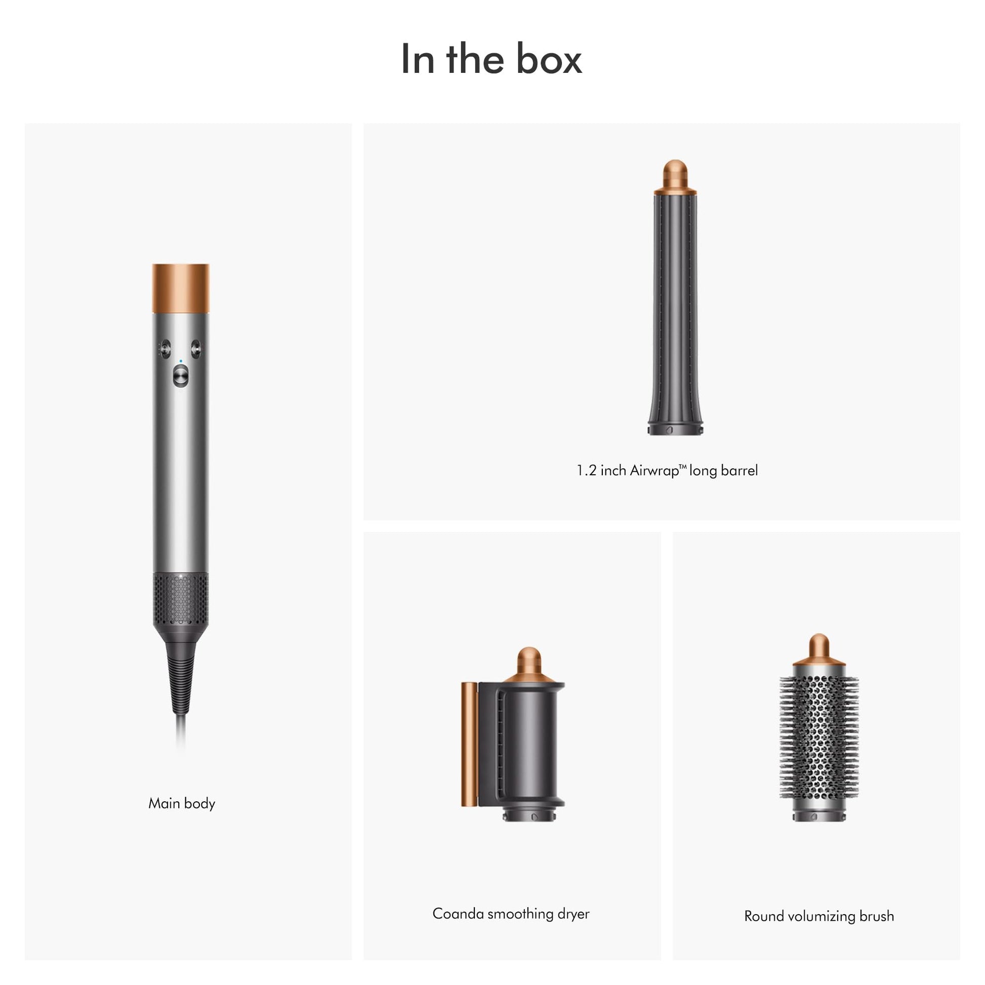 Dyson Airwrap Origin packaging box detailing the authentic USA imported product specifications.