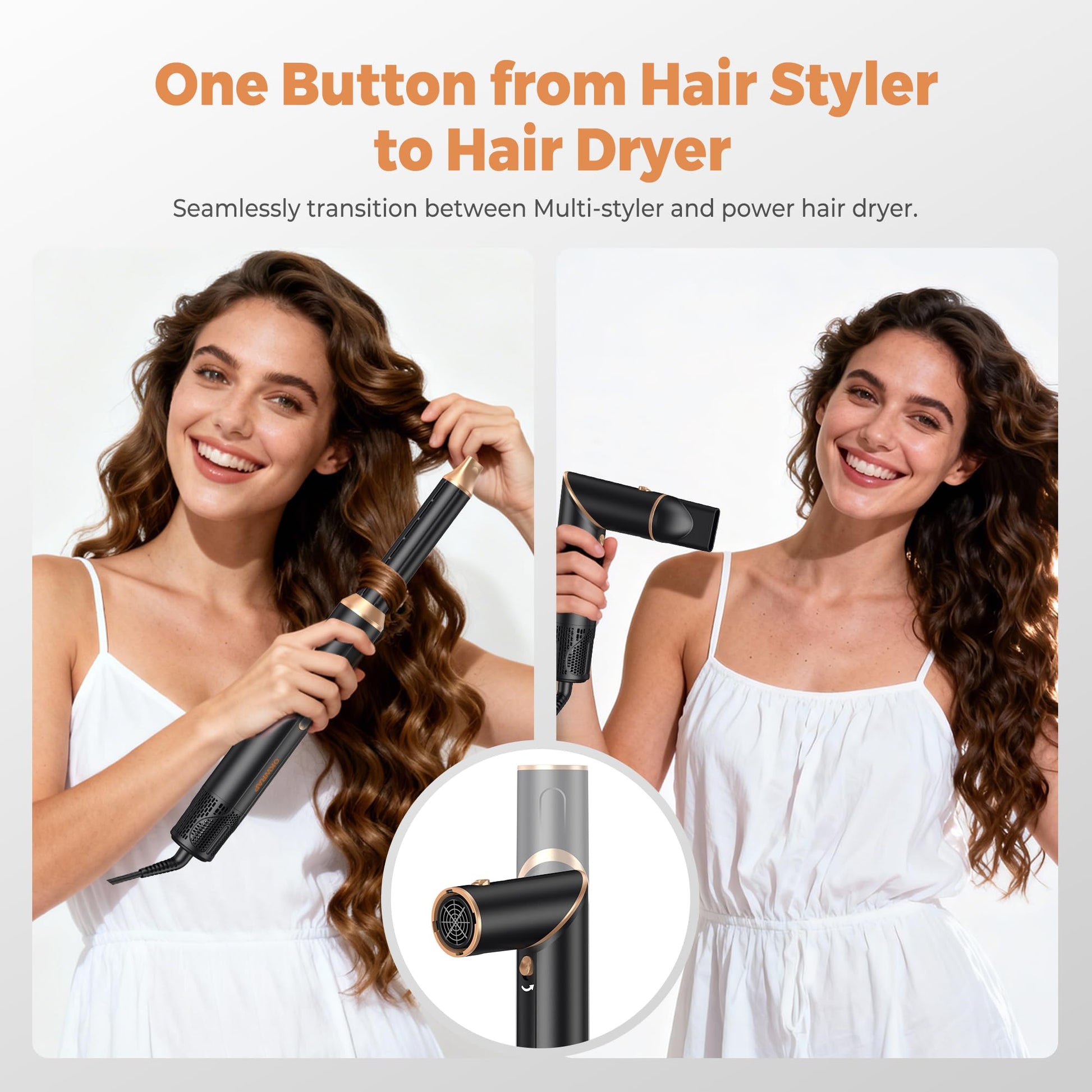 Volumizing oval blow dryer brush attachment with dual size ball tip quills