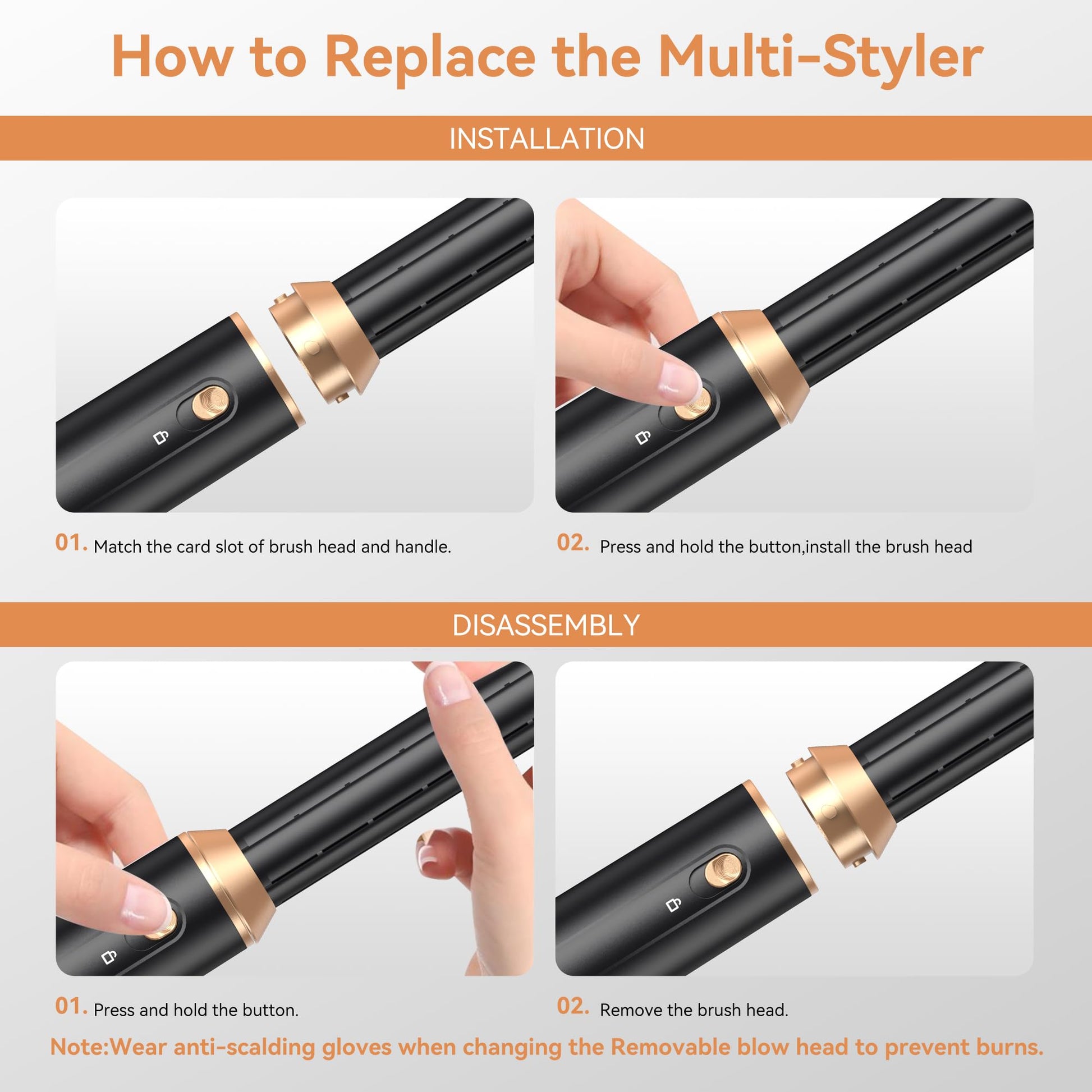 Trylater automatic wrap curling iron barrels creating bouncy curls on hair sections