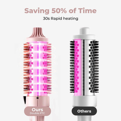 IUI Beauty negative ion thermal brush packaging and dual voltage feature