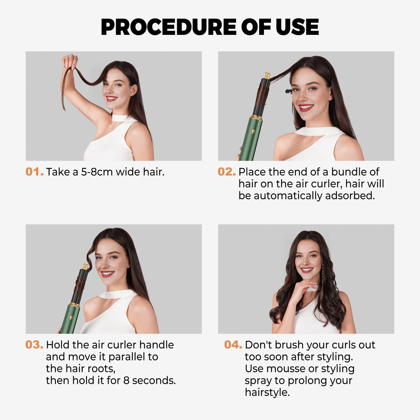 OKWRAP hot air styler collection featuring the premium negative ion curling wrap tools