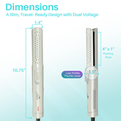 Asani 2 in 1 professional hair curler showing the rounded barrel for volume
