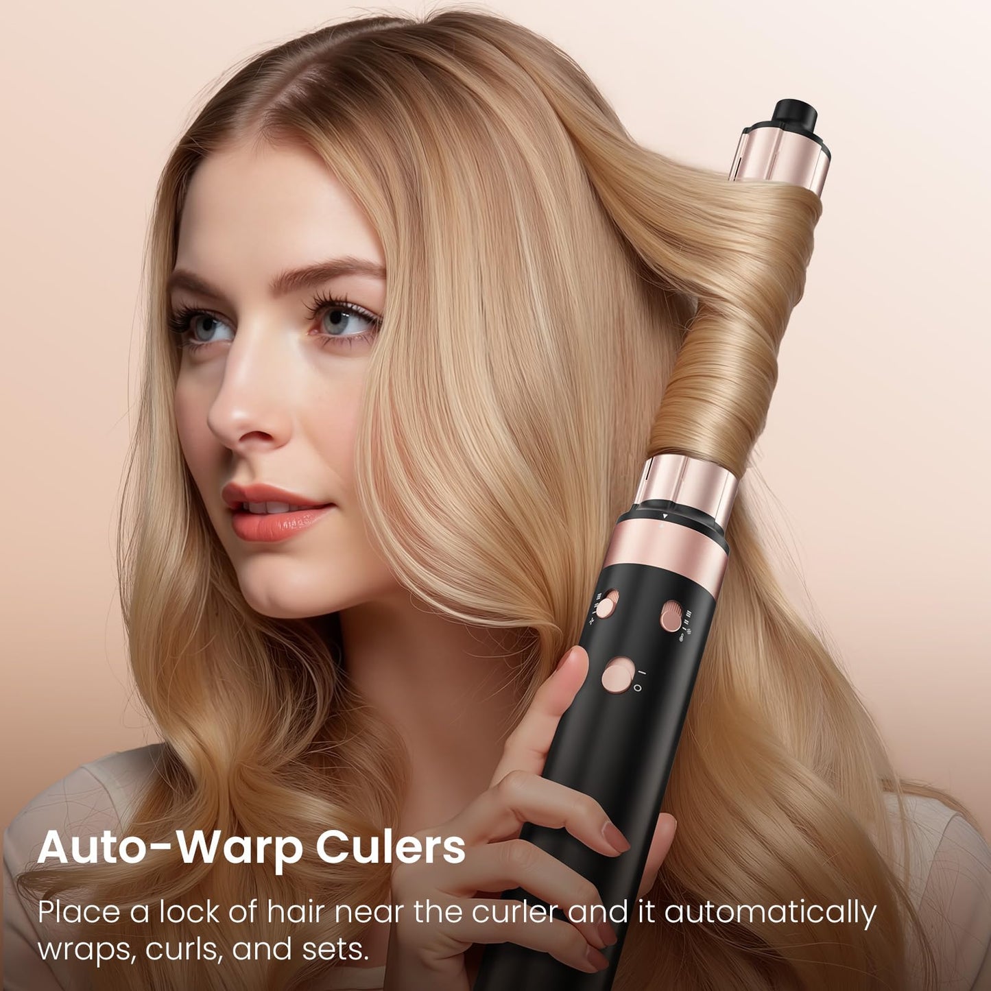 Mescomb dual voltage worldwide travel hair tool being adjusted demonstrating the versatile settings for international use