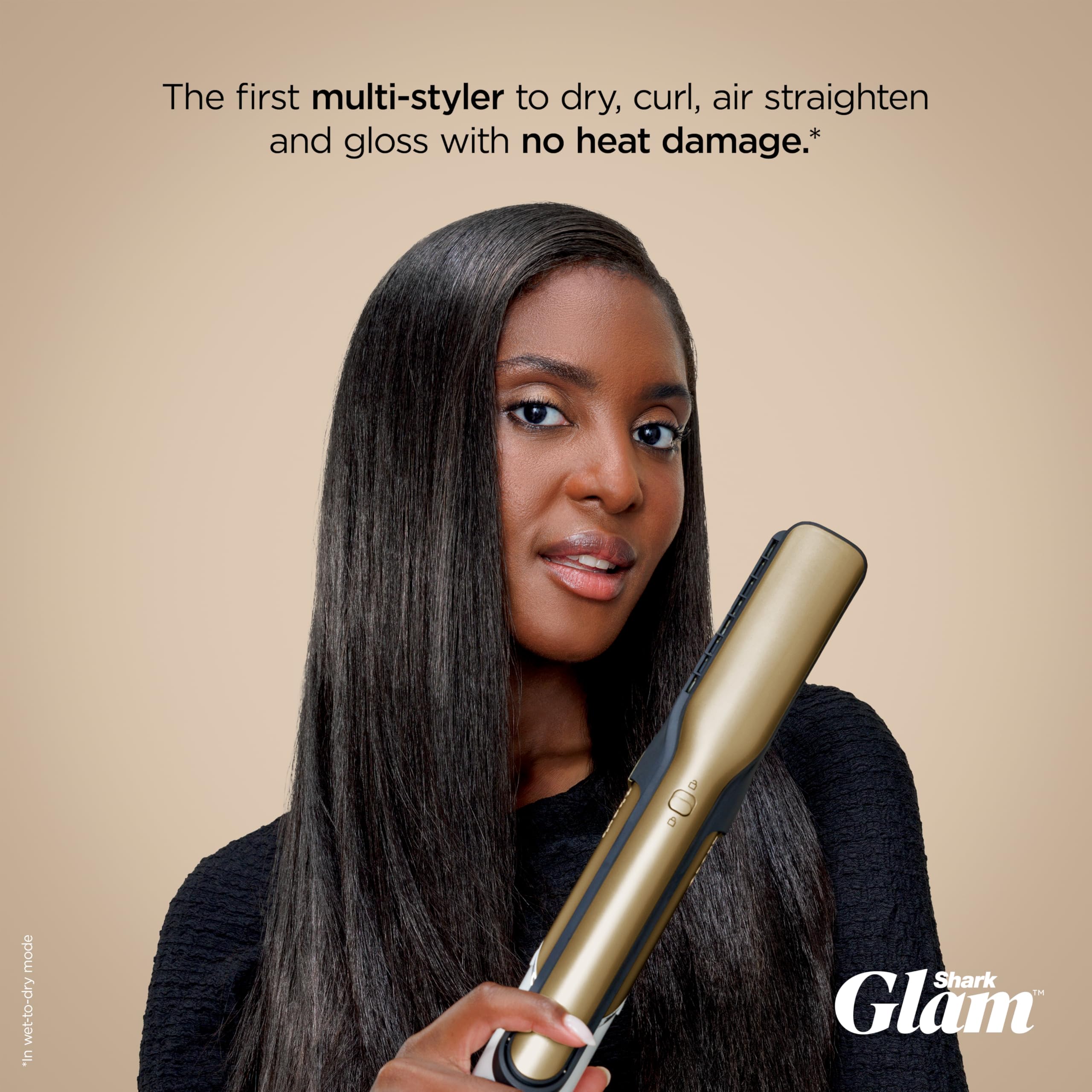 Shark Glam Silki Straightener attachment on the powerful air styling wand