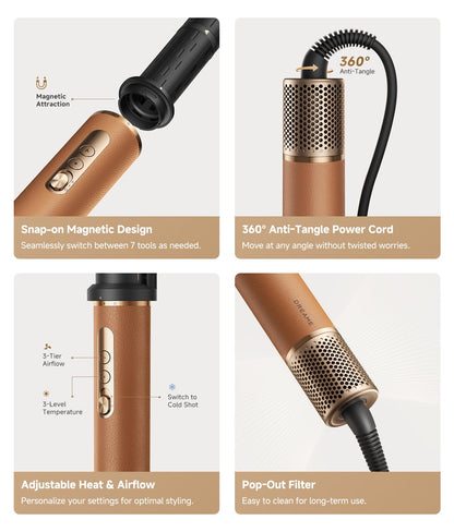 Dreame multi-styler control buttons for airflow and temperature settings