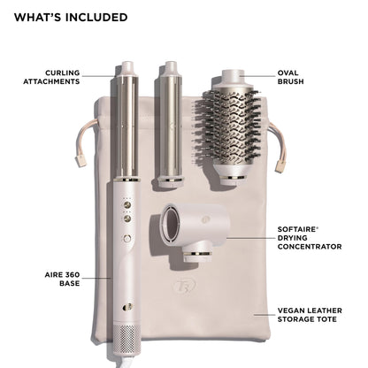 Authentic T3 hair styling tool showing the ceramic curling attachments for long lasting curls.