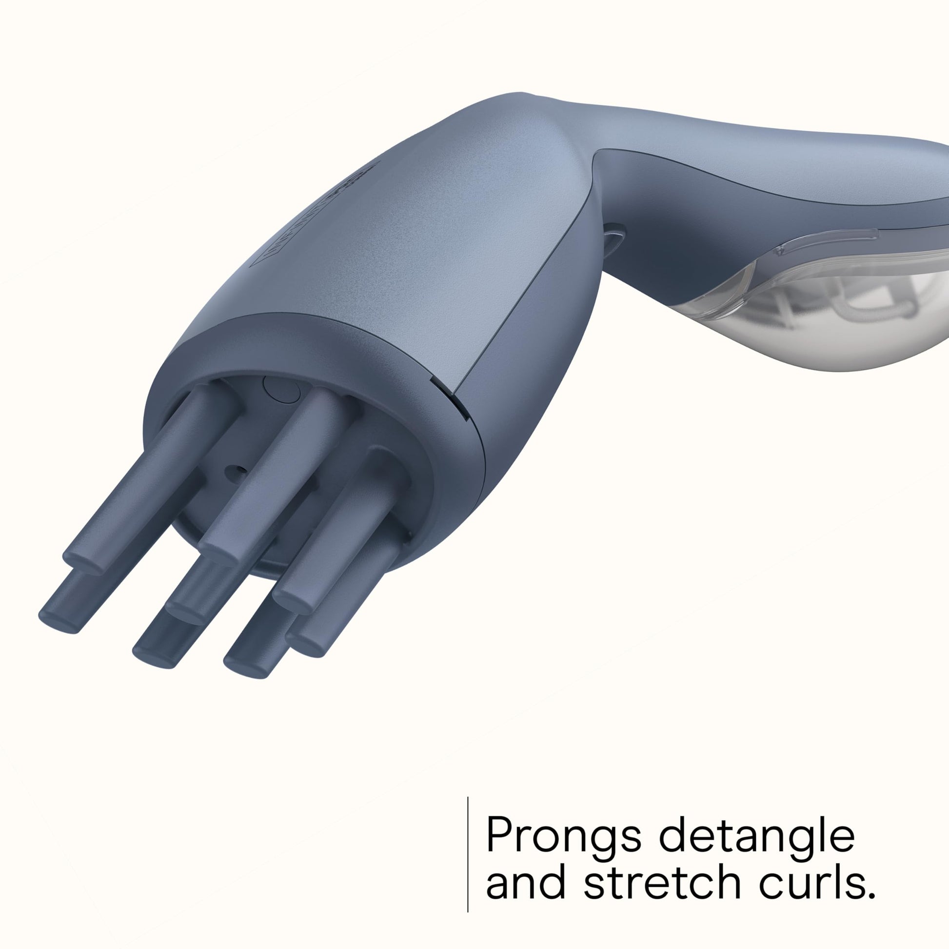 Side profile of the Conair curl refresher highlighting the eighty-milliliter water tank chamber.