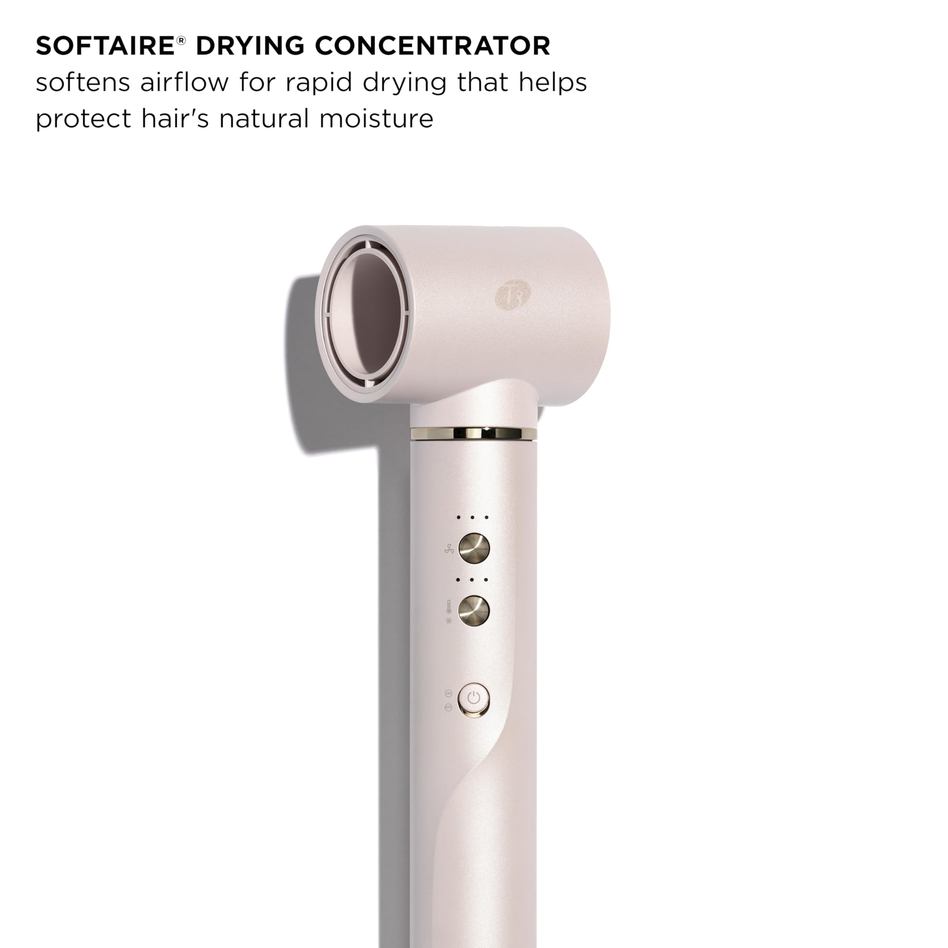 T3 luxury blowout and air styler kit inside its premium gold and white travel storage bag.