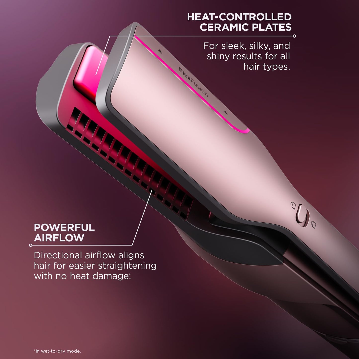 Shark FlexFusion luxury hair dryer styling concentrator attachment angle.