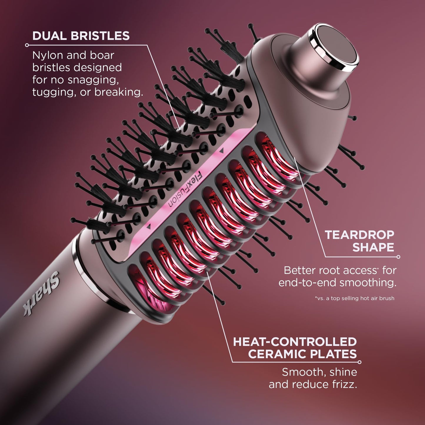 Shark FlexFusion wet to dry hair straightening tool in action.