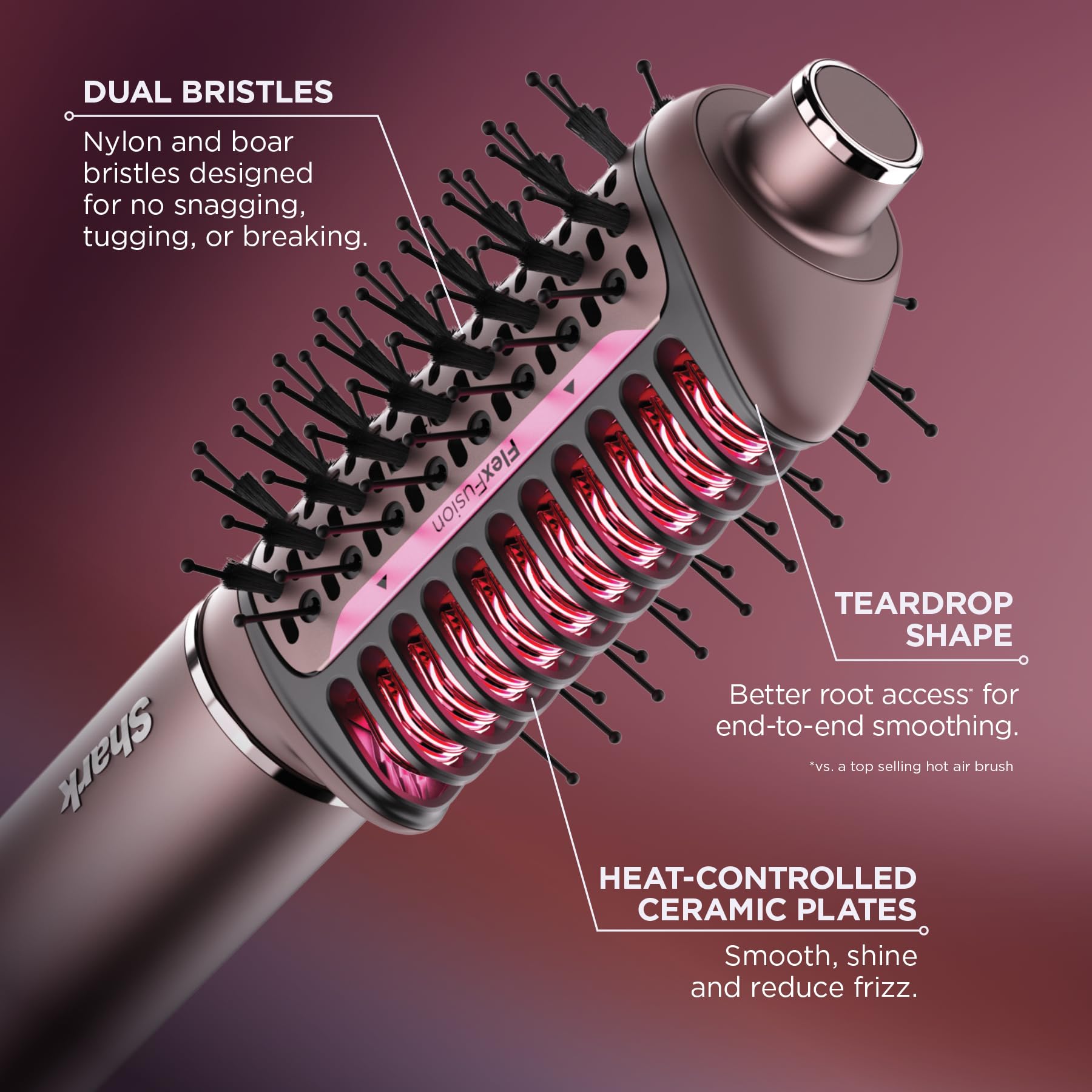 Shark FlexFusion wet to dry hair straightening tool in action.