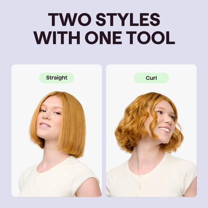 Wavytalk airflow styler being used to curl a short pixie haircut