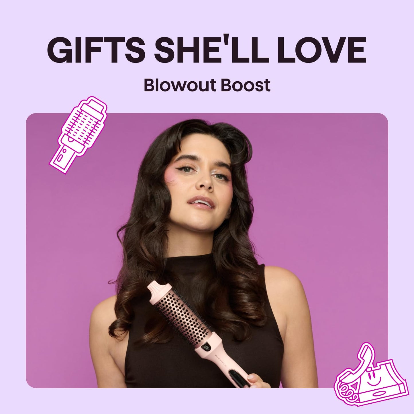 Wavytalk blowout boost multi styler tool showcasing the comfortable grip handle