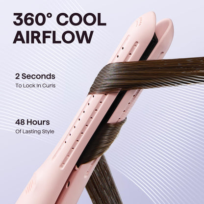 Wavytalk pink airflow pencil styler unboxed with its power cord display