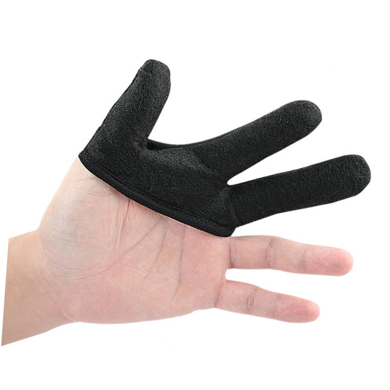 Zialofi heat proof finger protectors being worn for hair straightening and styling.