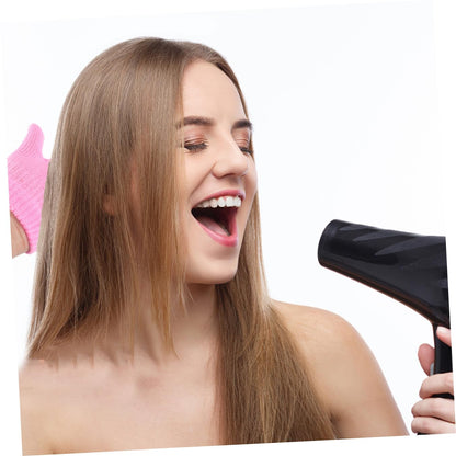 Side view showing the soft texture of the microfiber hair towel material