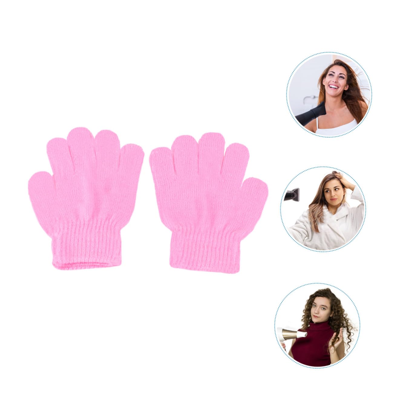 Compact and lightweight design of hair drying gloves next to travel bag