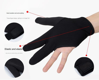 Black thermal protection glove for curling wand and flat iron styling