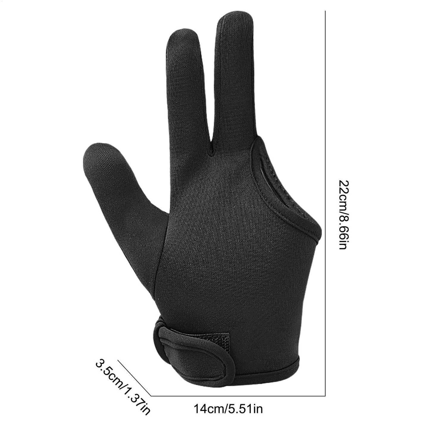 Side view of the generic three finger heat proof glove for curling hair