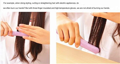 Geyoga heat resistant glove showing elasticity and flexible medium size fit