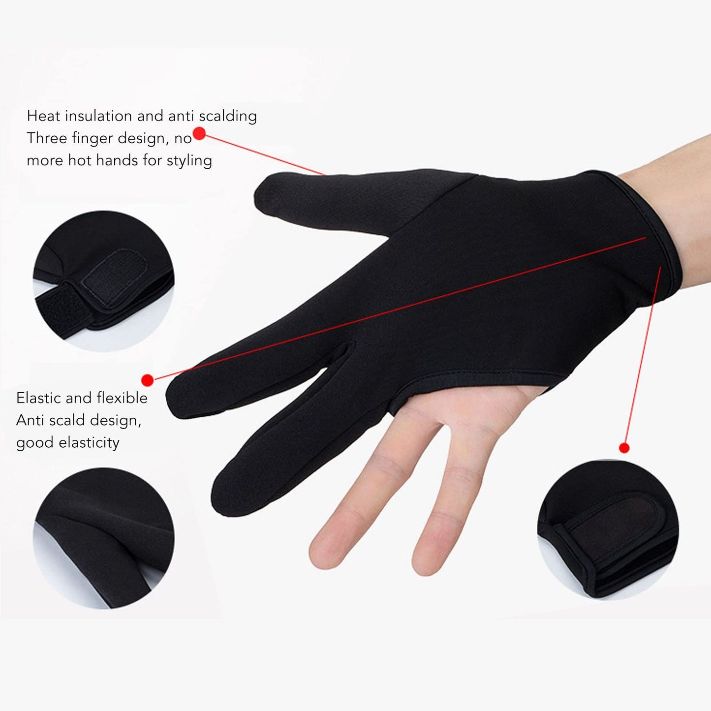 HURRISE heat resistant glove set for curling wand safety.