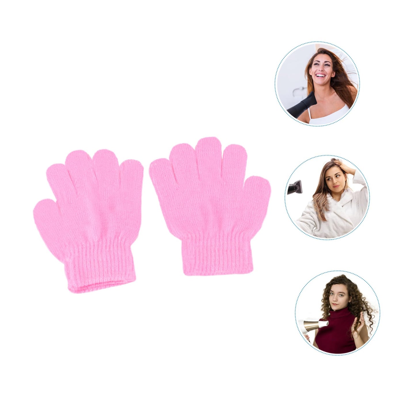 White microfiber toddler hair drying mitts close up fabric texture