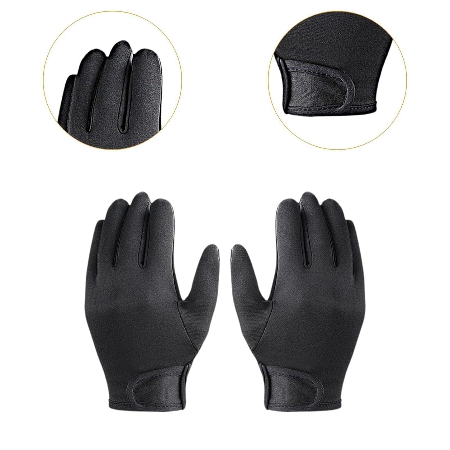 Close up of the adjustable charm tape closure on the wristband of the anti scald styling gloves
