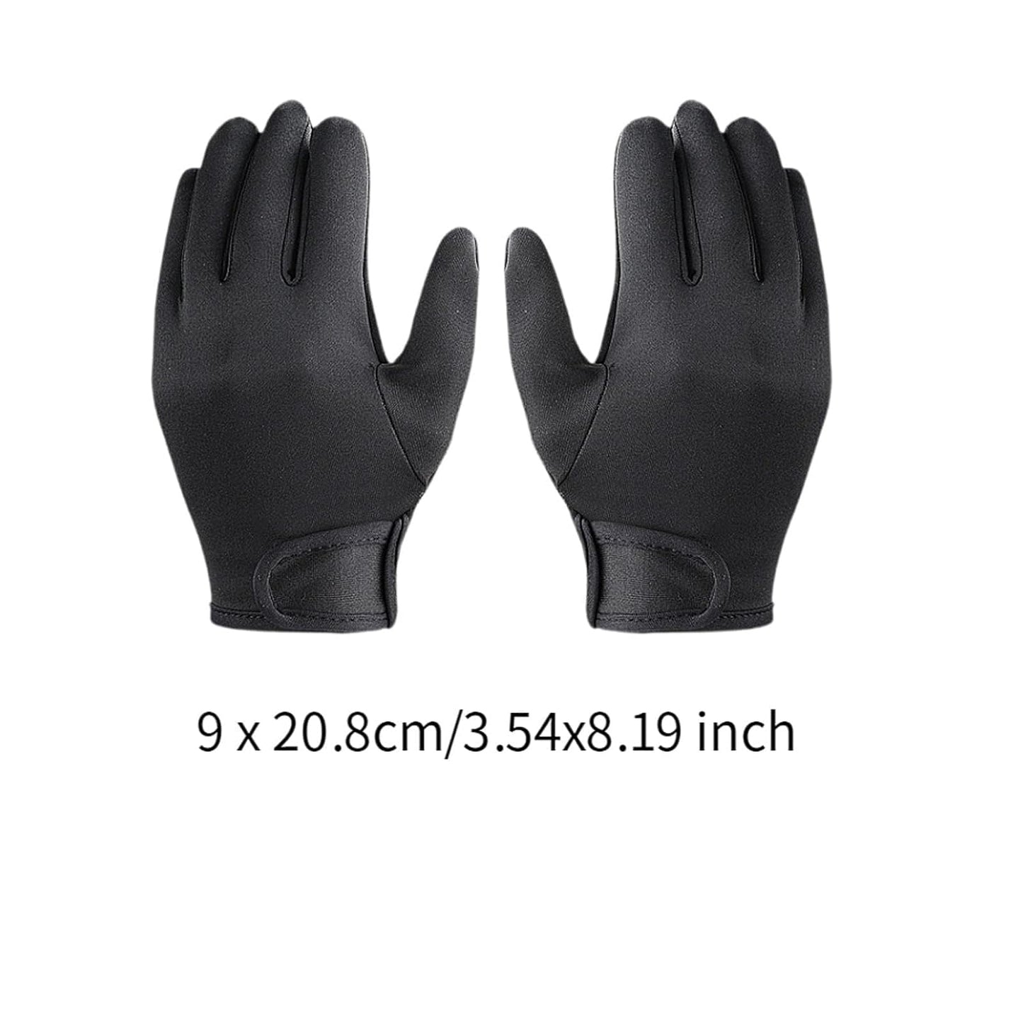 Two pack of thermal protective hair styling gloves showing elastic fit flexibility