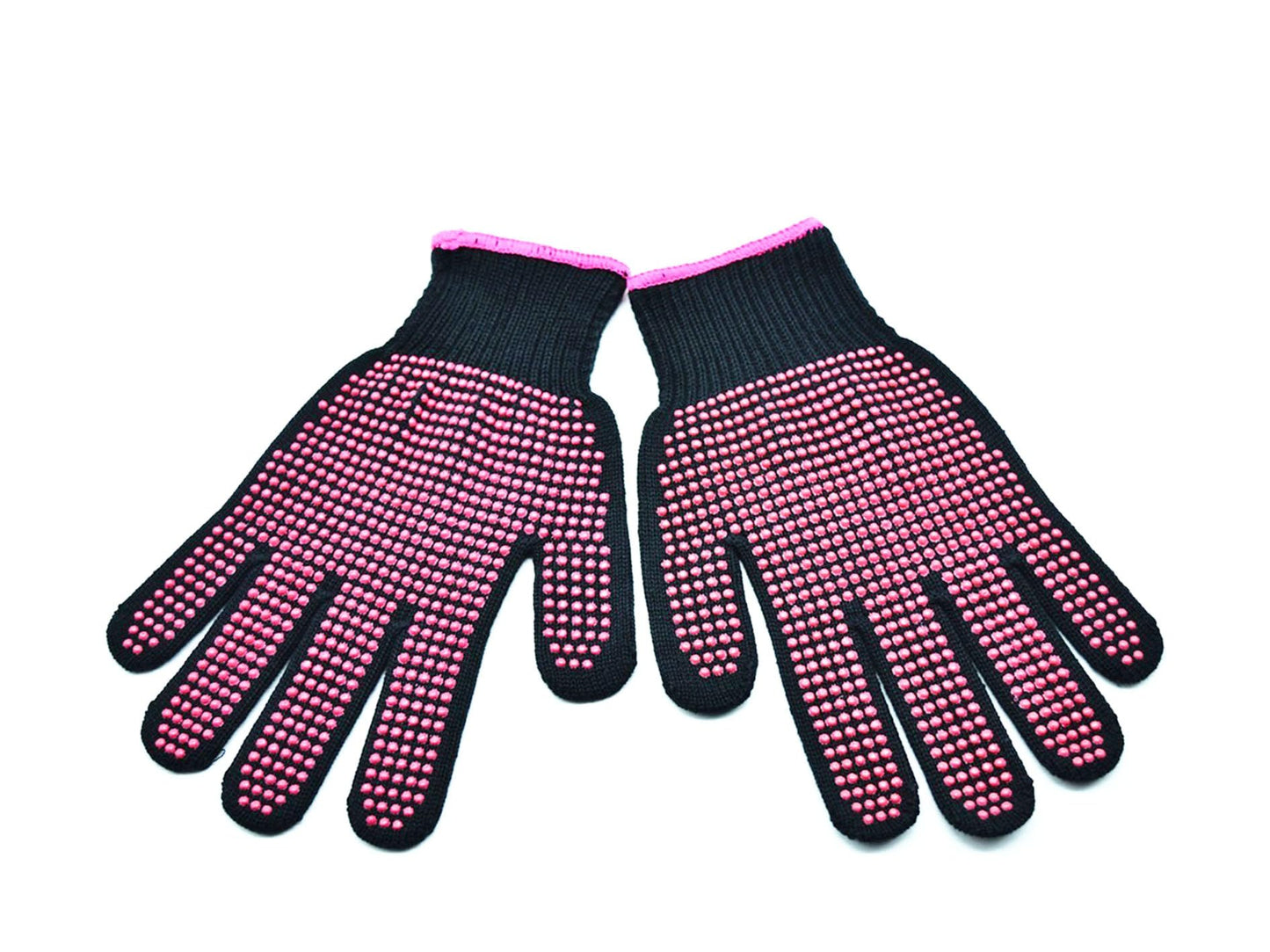 Two pairs of NUENSS-ROR non slip professional hair styling glove mitts displayed on a plain background.
