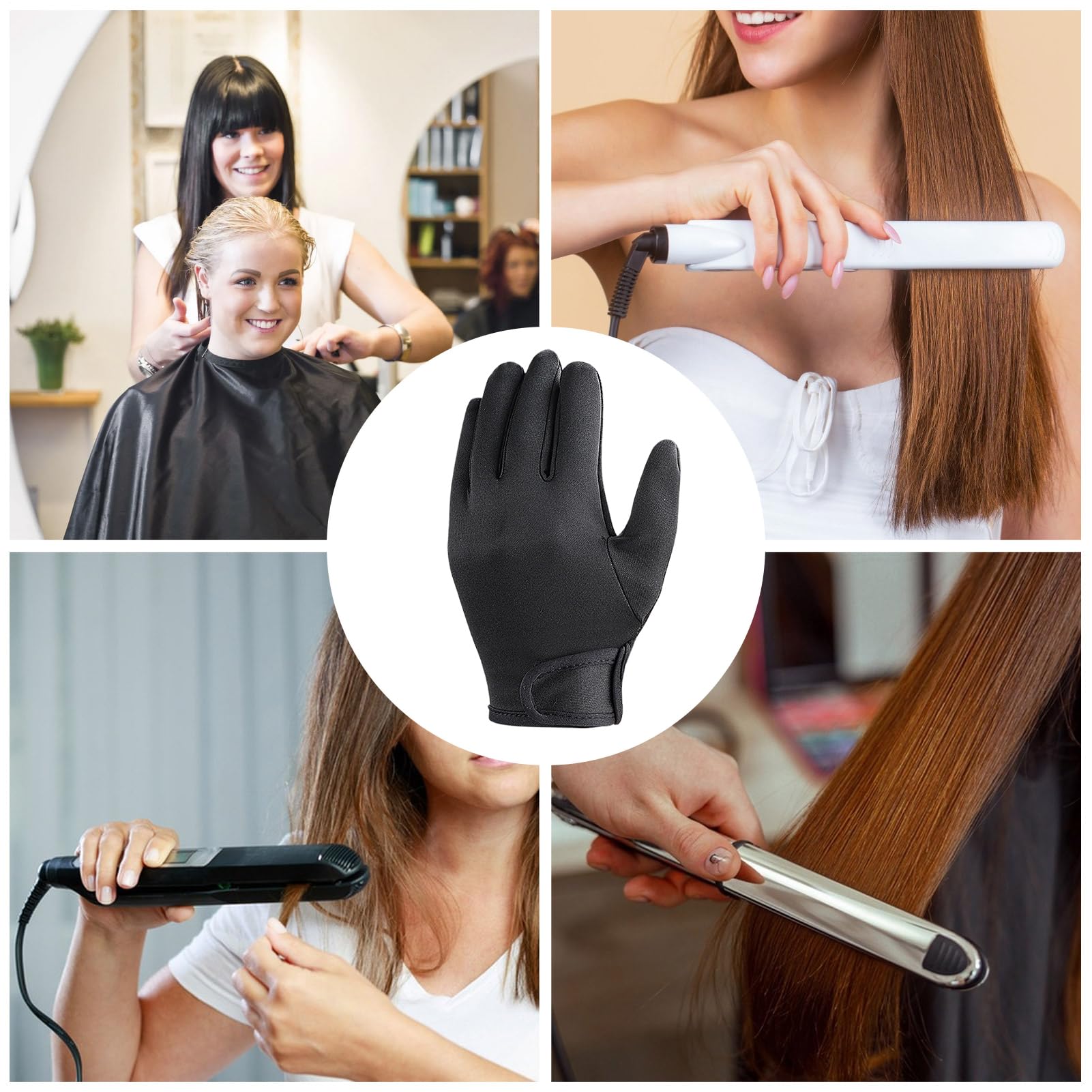 Whnbuij universal fit hair styling glove worn on hand demonstrating flexibility and comfort.