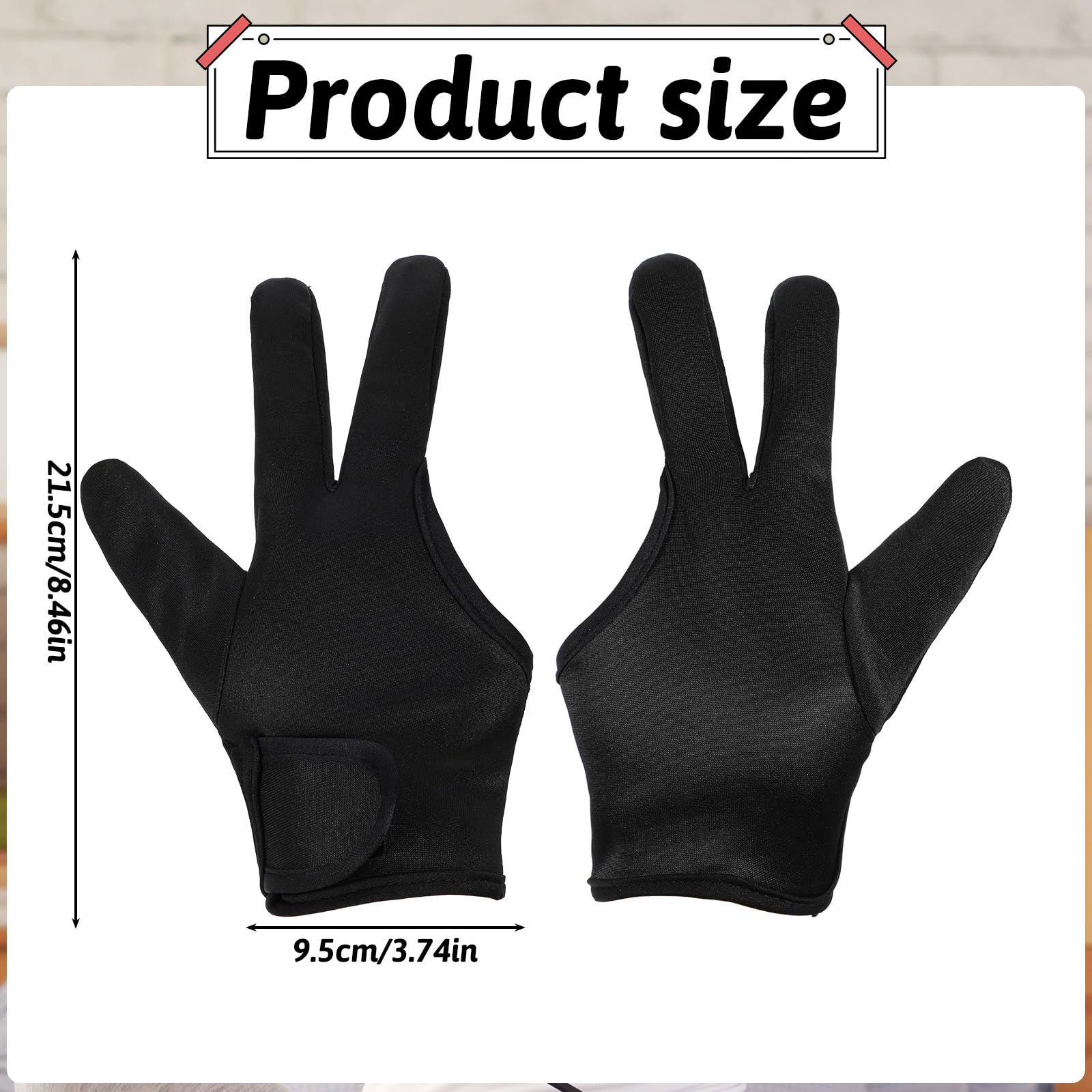 Black professional heat protector gloves for curling wand protection on hand.