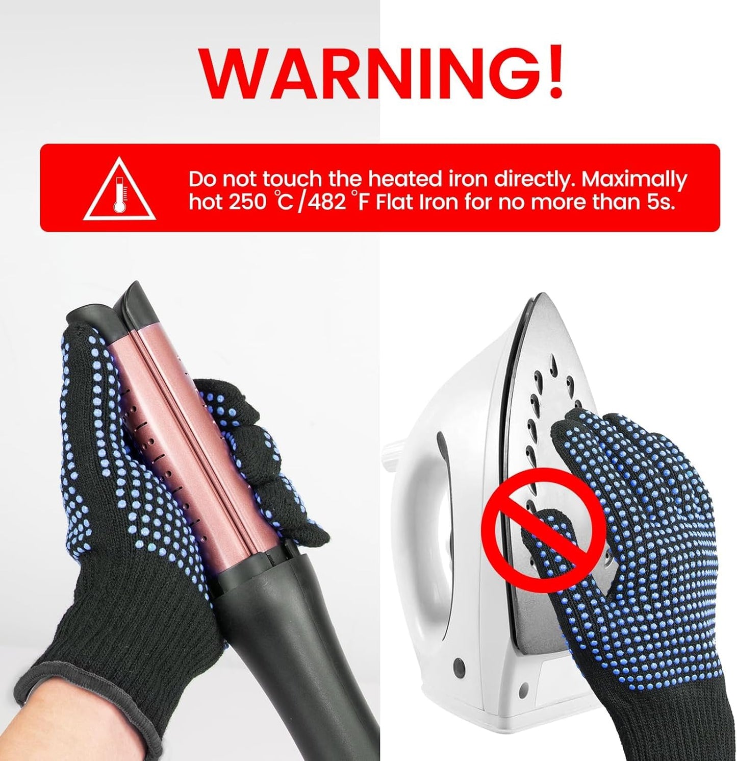 Sixriver heat proof styling gloves paired with an open thermal storage pouch for hot flat irons