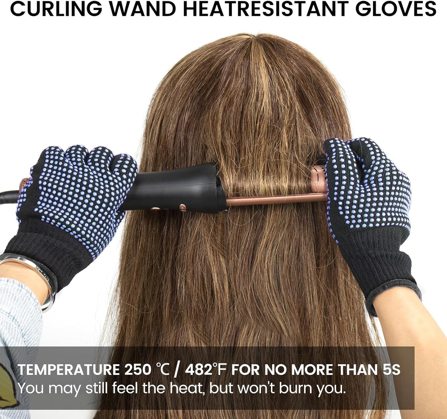 Sixriver high density cotton heat blocking gloves and flexible countertop protector pouch set