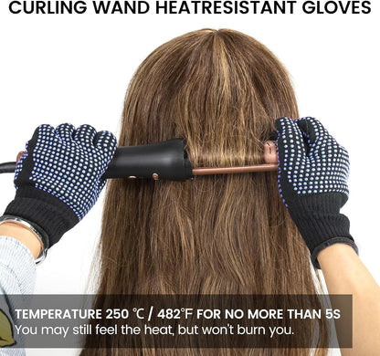 Sixriver high density cotton heat blocking gloves and flexible countertop protector pouch set