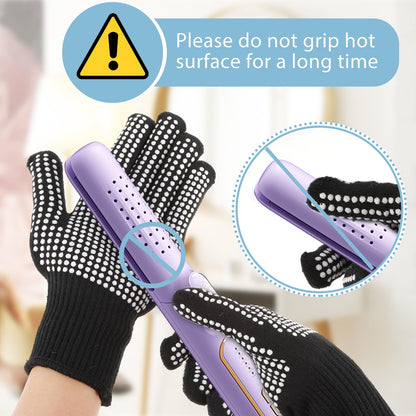 Durable cotton blend heat insulation glove detailing the wrist cuff and stitching.