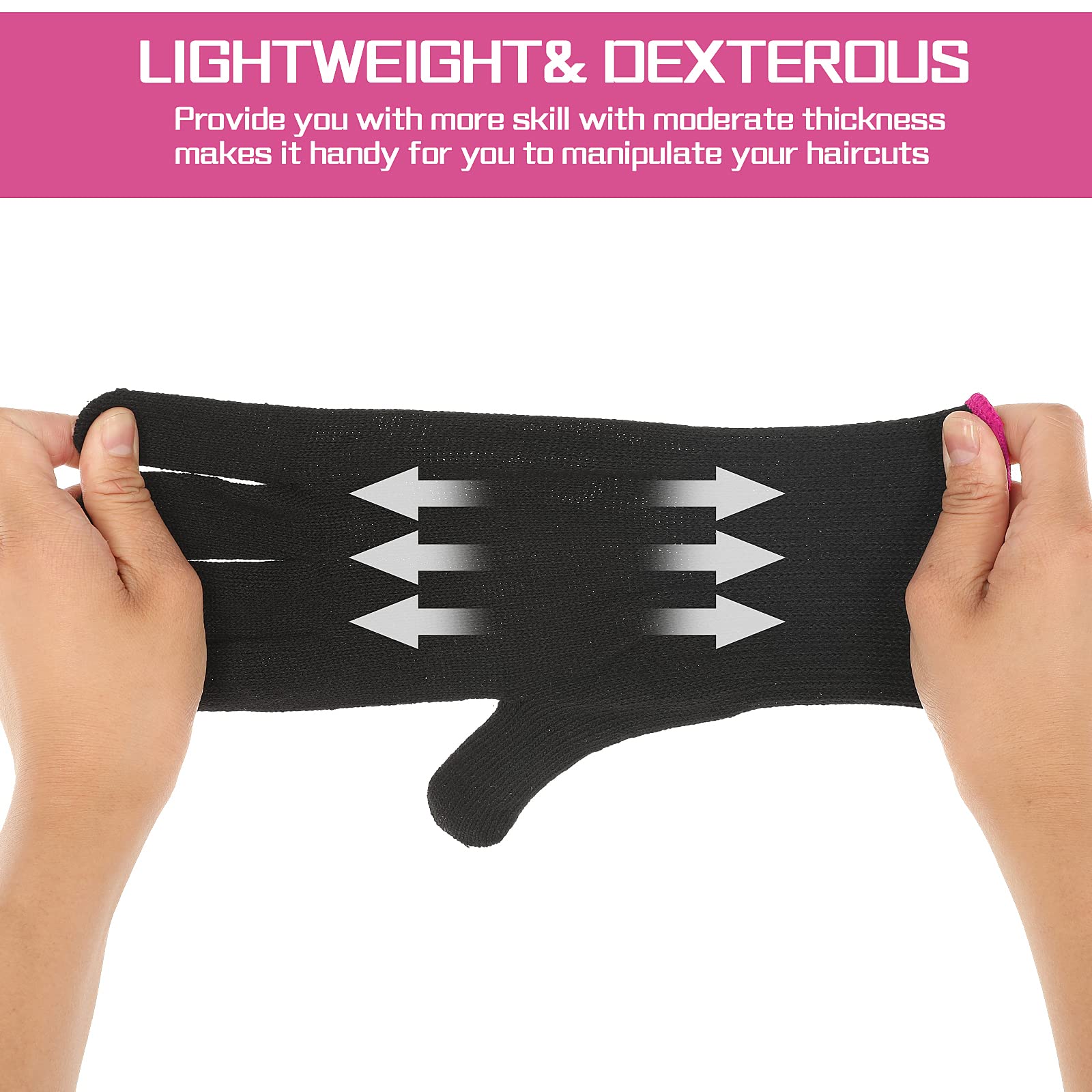 Elastic wrist cuff detail of the ambidextrous thermal hairdressing glove.