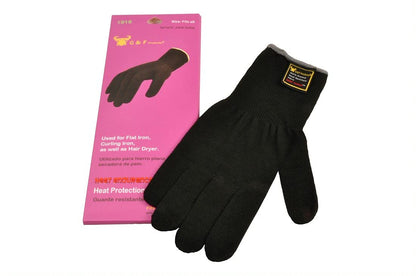 Double ply thermal protection glove highlighting the heavy duty texture that prevents styling burns.
