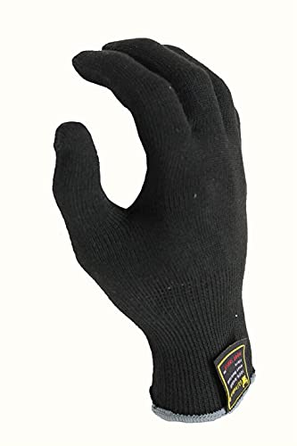 Professional heat resistant hair styling glove showcasing the flexible stretch fit for adult hand sizes.