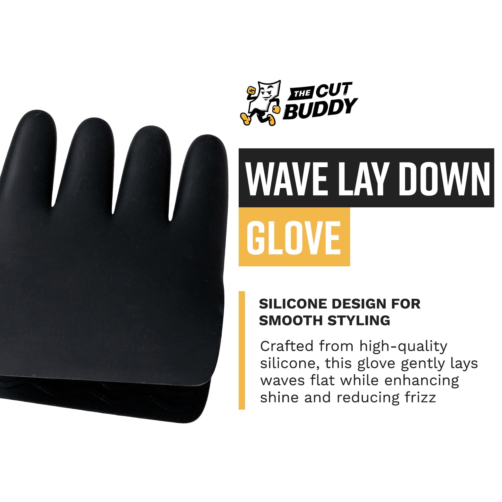 The Cut Buddy wave glove showcasing the internal ergonomic finger grooves for secure grip