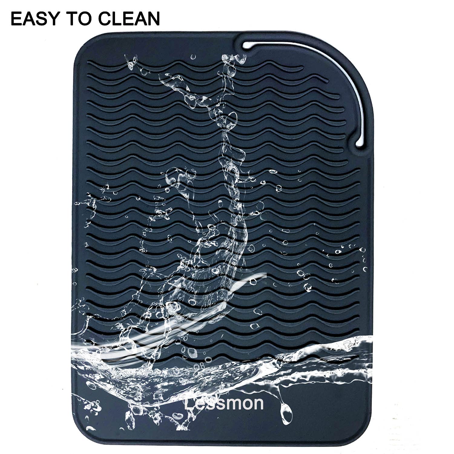 Complete two piece styling safety kit including the premium black silicone mat and fabric glove