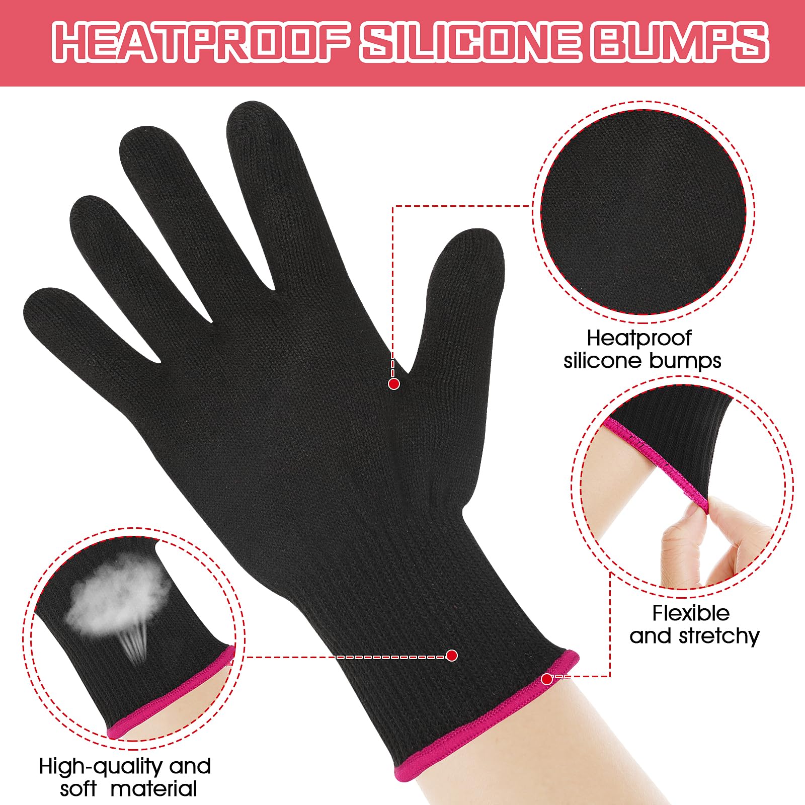Dimeho breathable cotton hair straightener gloves close up view