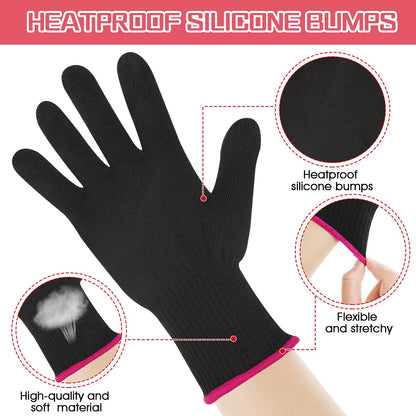 Dimeho breathable cotton hair straightener gloves close up view