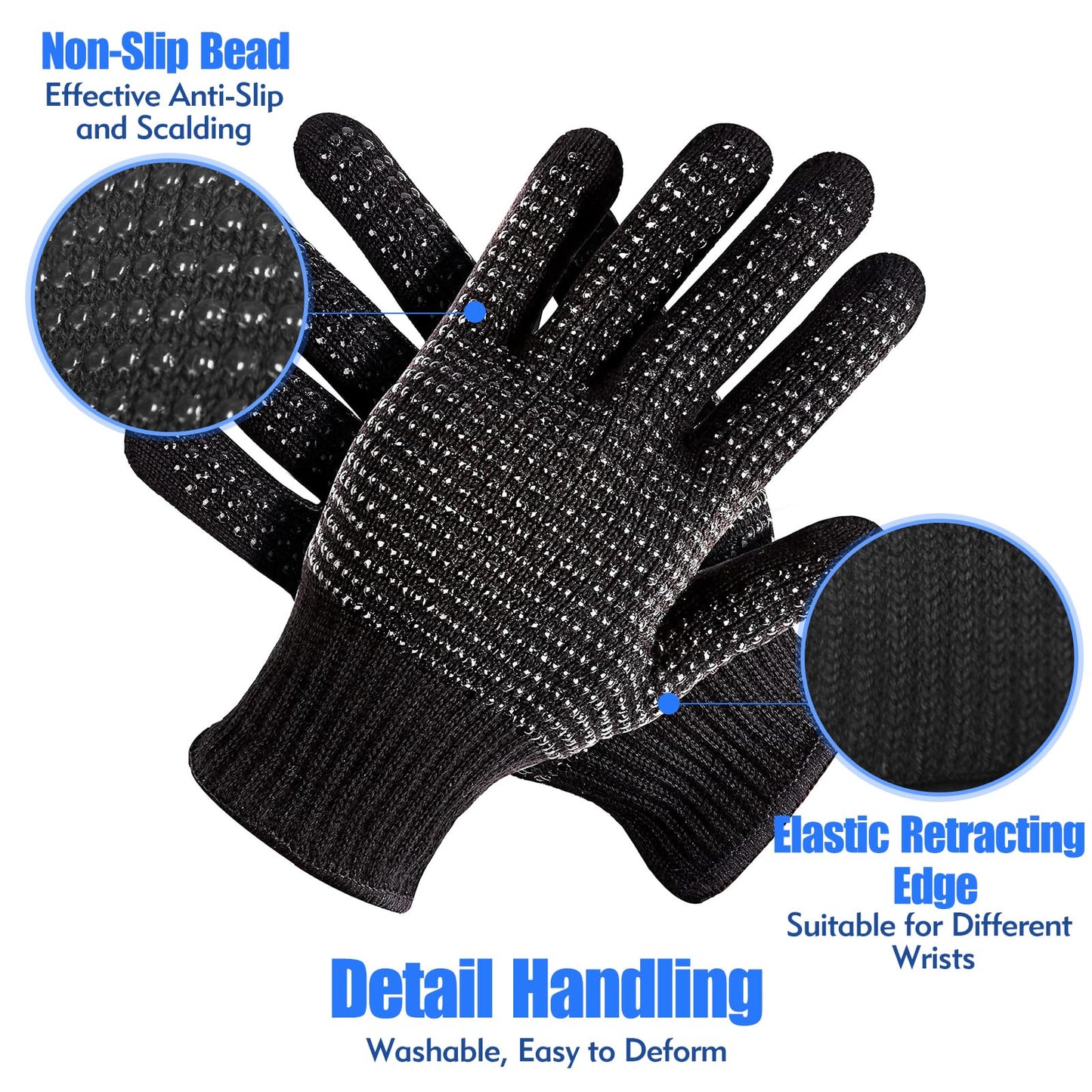 Sopito styling gloves being used with a hot curling iron wand.