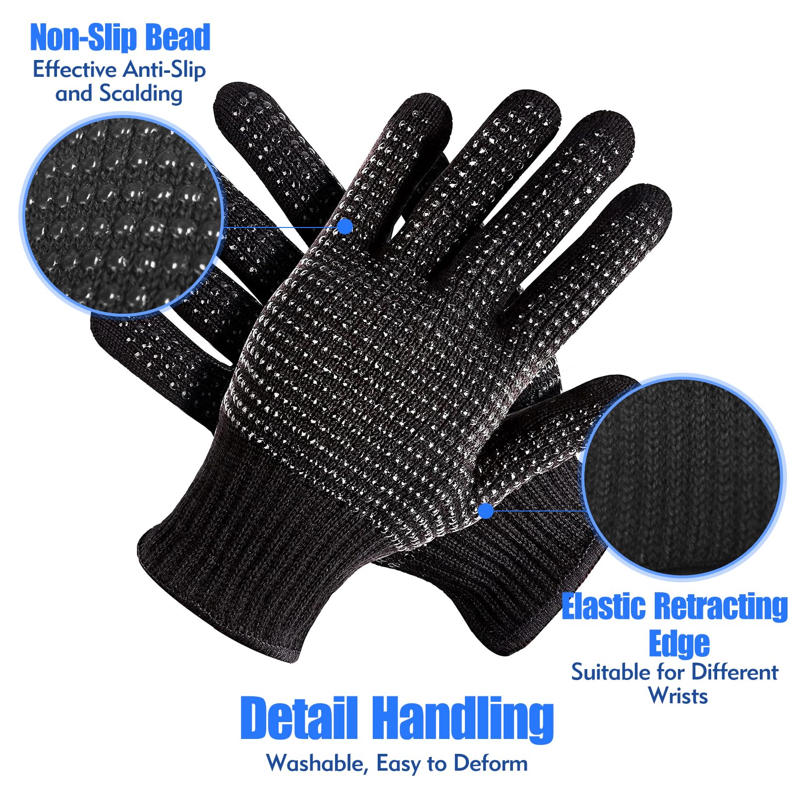 Sopito styling gloves being used with a hot curling iron wand.
