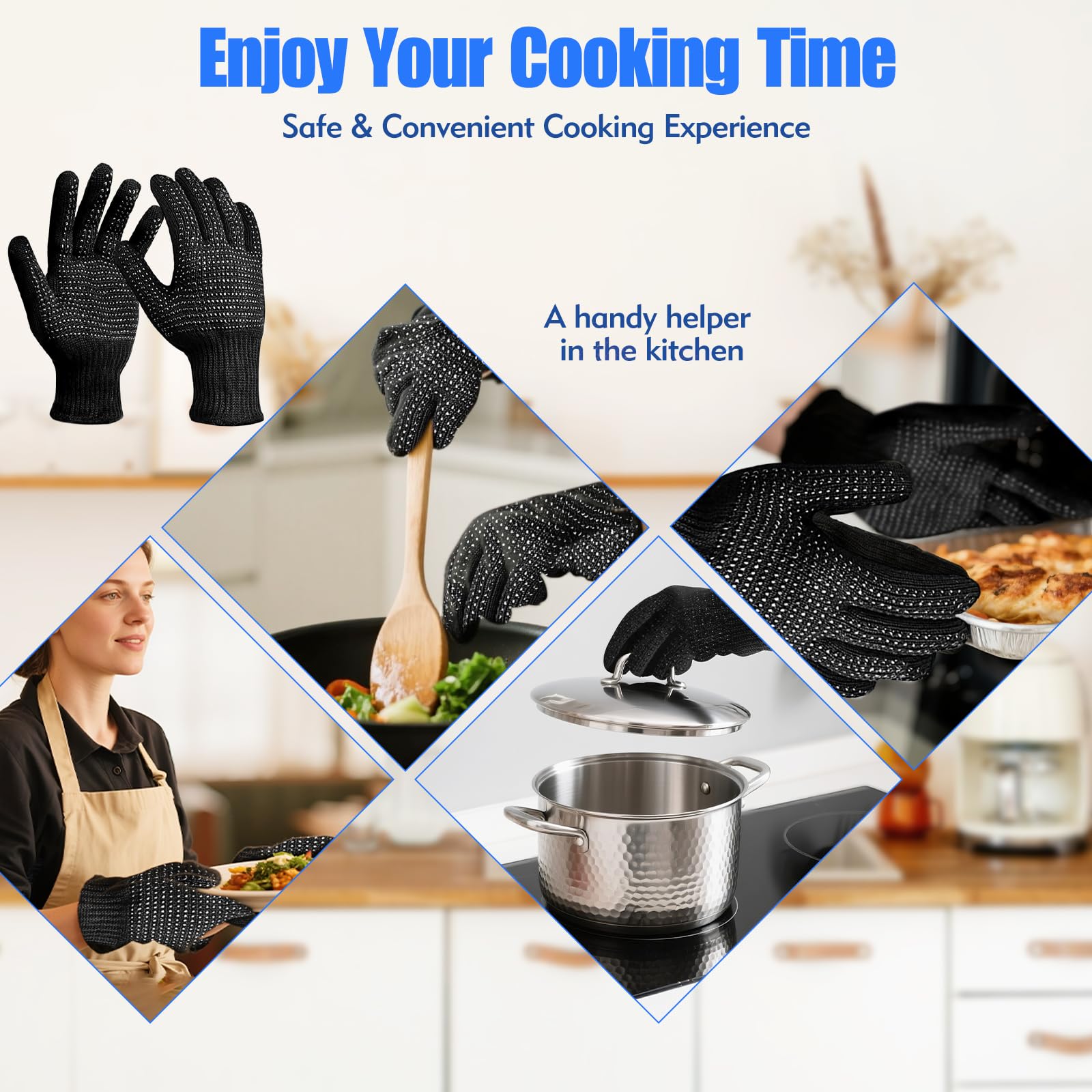 Sopito premium heat resistant gloves packaging view highlighting the authentic imported quality.